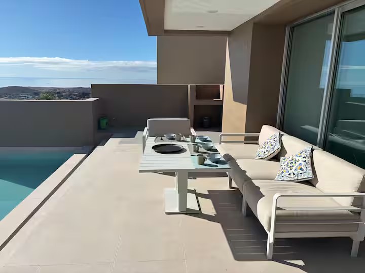 Terrace lounge beside the private pool